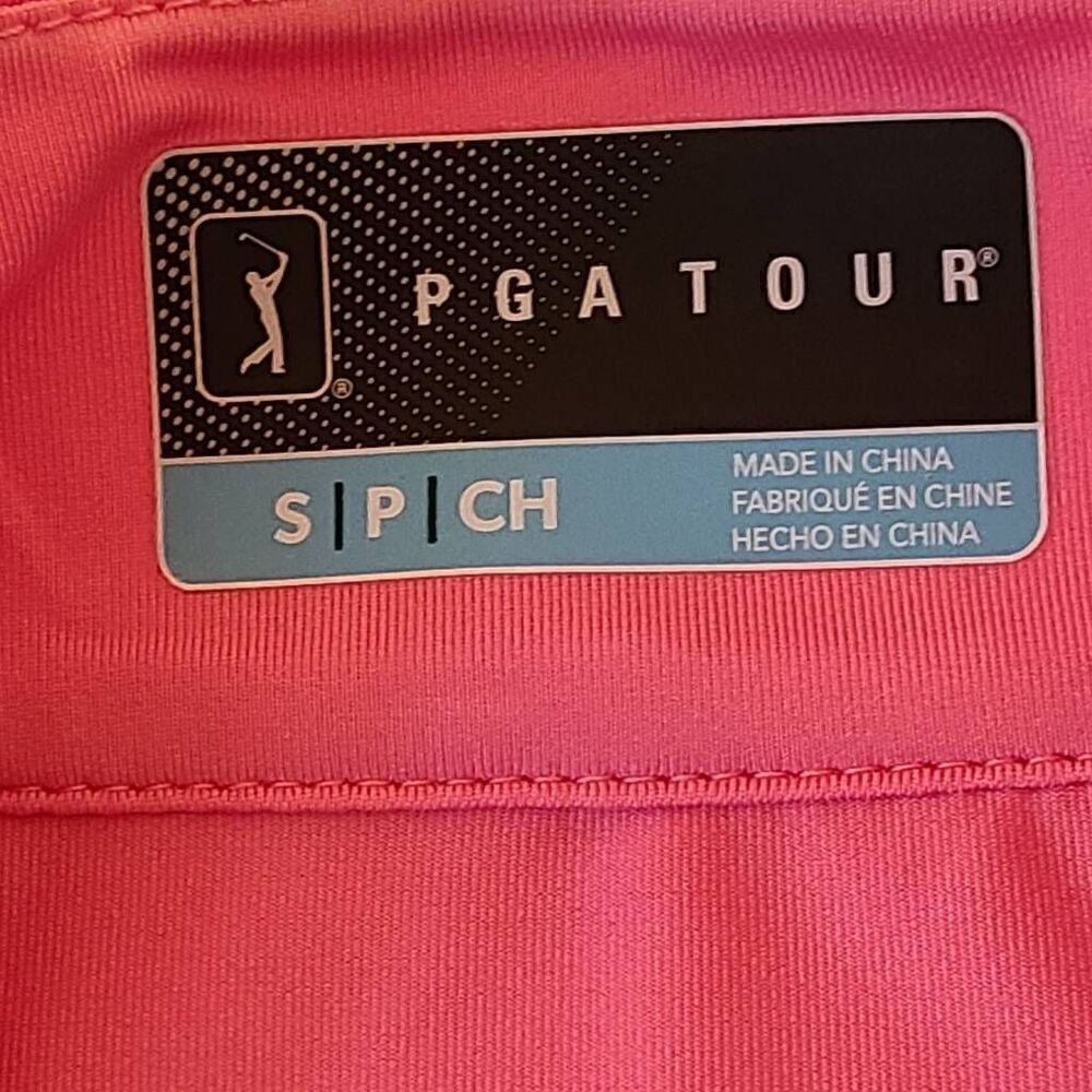 PGA Tour Womens Sun Protection Breathable Pink Under Sleeve Mesh Golf Shirt - Picture 6 of 12